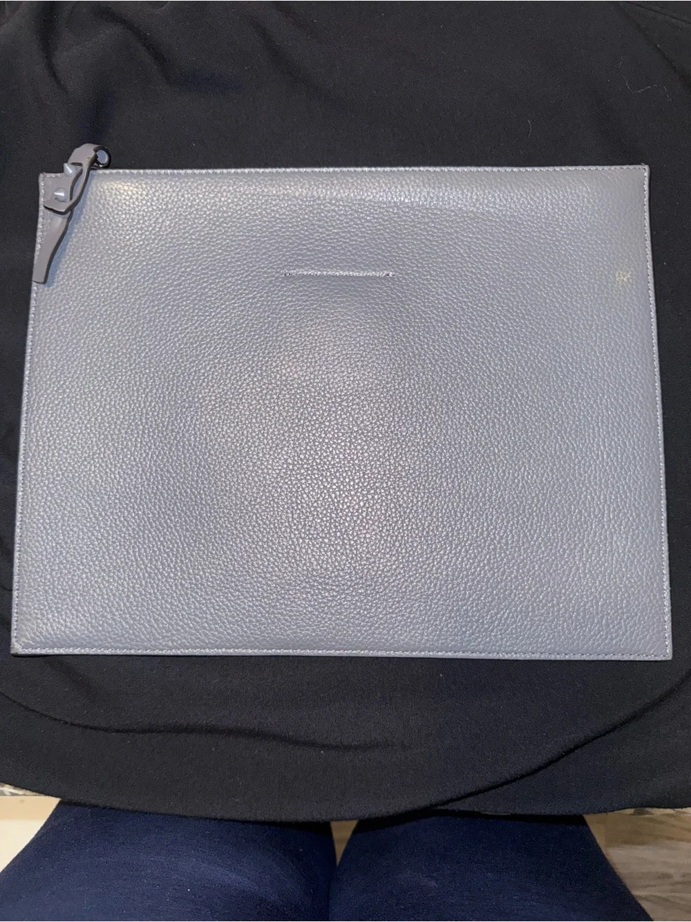 Christian Louboutin Red and Gray Leather Pouch